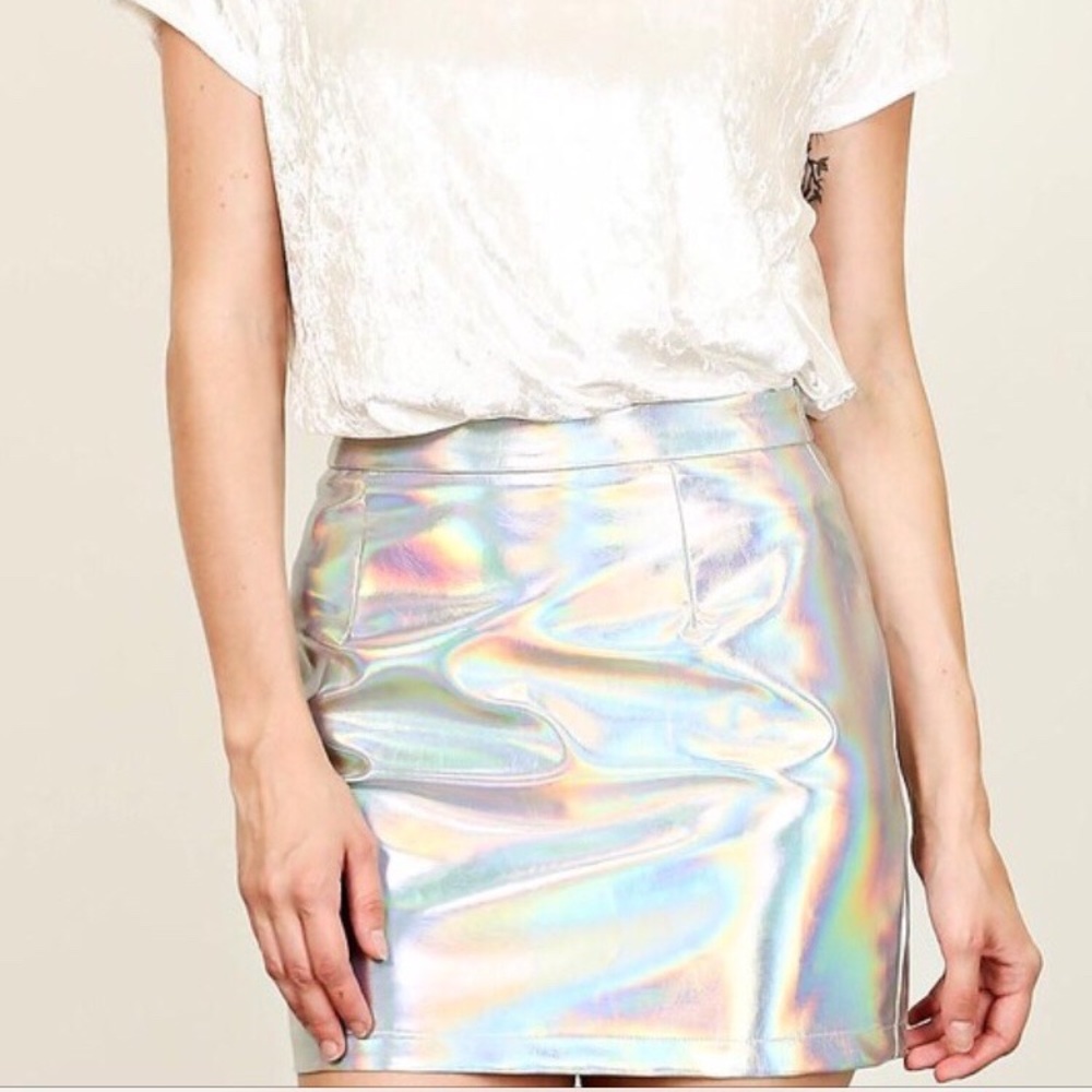 Metallic Silver Skirt!💕💕🎉